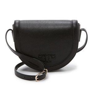 Tory Burch Serif T Crossbody Saddle Bag Black